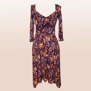 Maeve Burgundy Floral Dress from Anthropologie - Size S